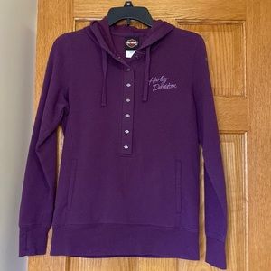 Womens purple Harley Davidson hooded sweatshirt
